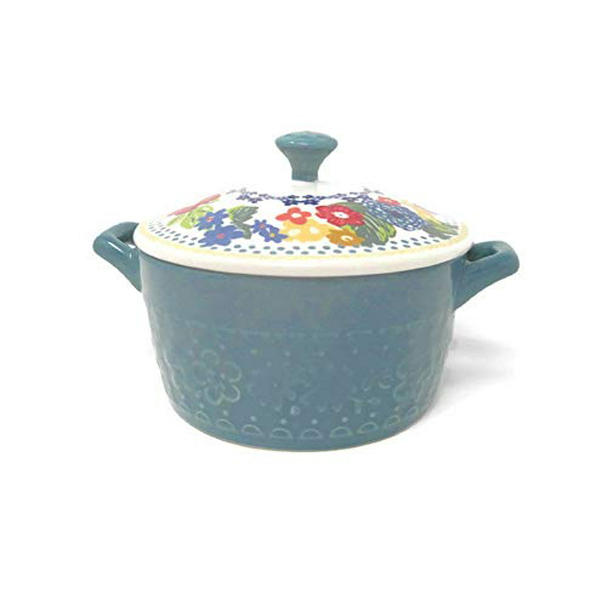 Pioneer Woman Mini Casserole with Lid 14.4 of, Teal